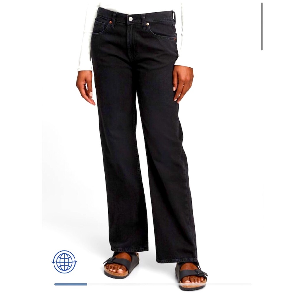 GAP Mid Rise Organic Cotton ‘90s Loose Jeans in washed black
